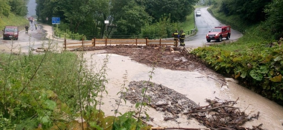 Nubifragio in Cadore, esonda il torrente Orsina